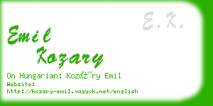emil kozary business card